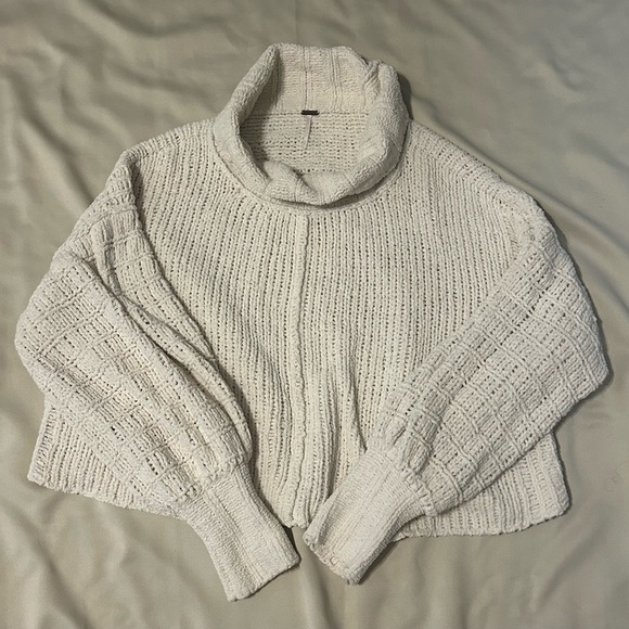 Free People Ivory Be Yours Cowl Neck Knit Sweater - M - Picture 12 of 12